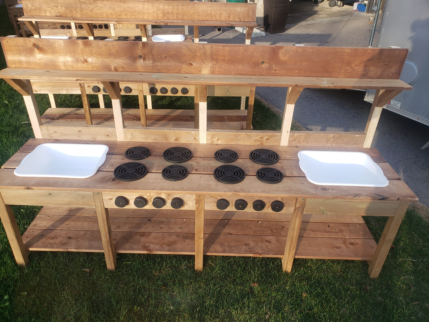 Extra Large Eight Burner Outdoor Mud Kitchen