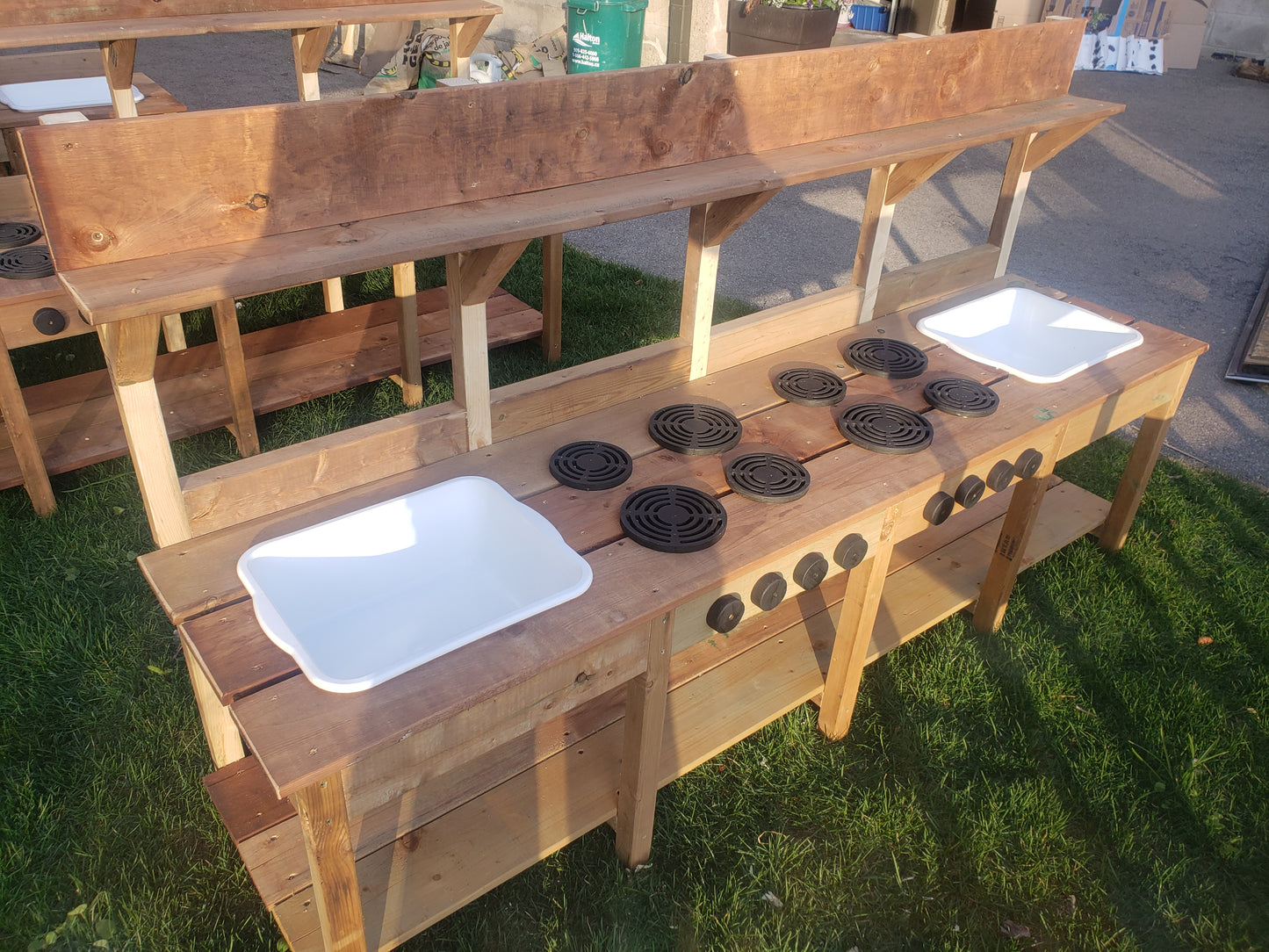 Extra Large Eight Burner Outdoor Mud Kitchen